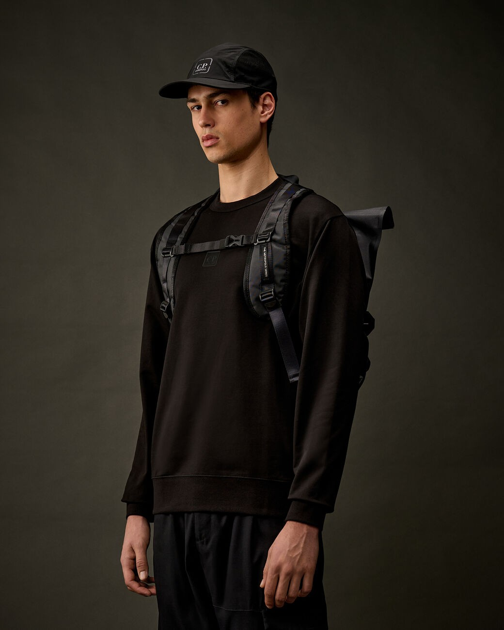 C.P. COMPANY - MTRPLS RBER REPS ROLLED BACKPACK - BLACK