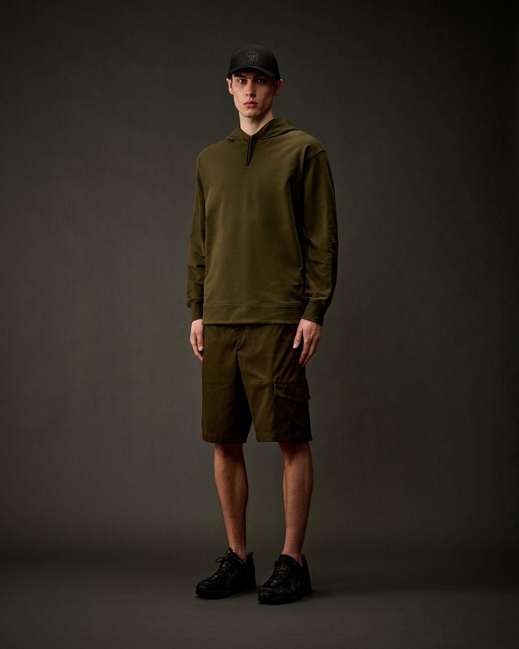 C.P. COMPANY - MTRPLS STRCHFLEECE MIXED HDDSWSH - IVY GREEN