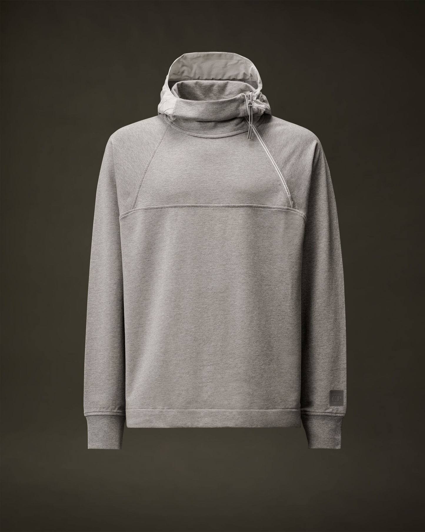 C.P. COMPANY - STRCH FLEECE MIXED ZIP HDD SWSH - GAUZE WHITE