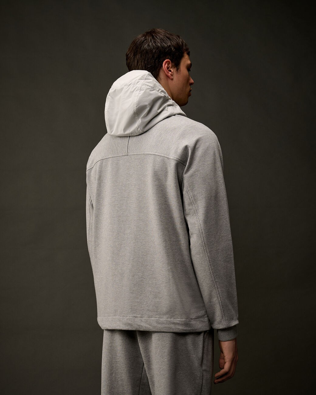 C.P. COMPANY - STRCH FLEECE MIXED ZIP HDD SWSH - GAUZE WHITE