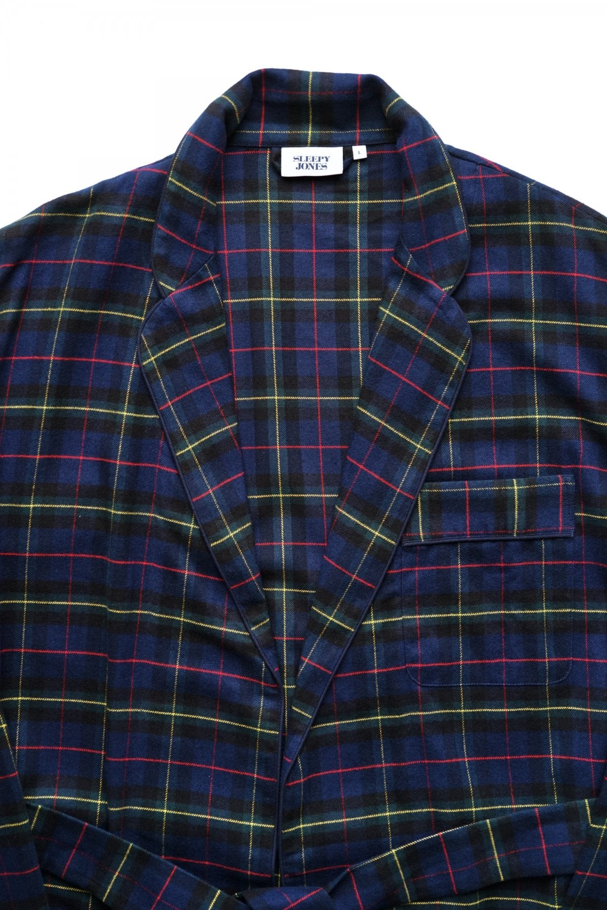 SLEEPY JONES - ADAMS ROBE - FLANNEL PLAID NAVY