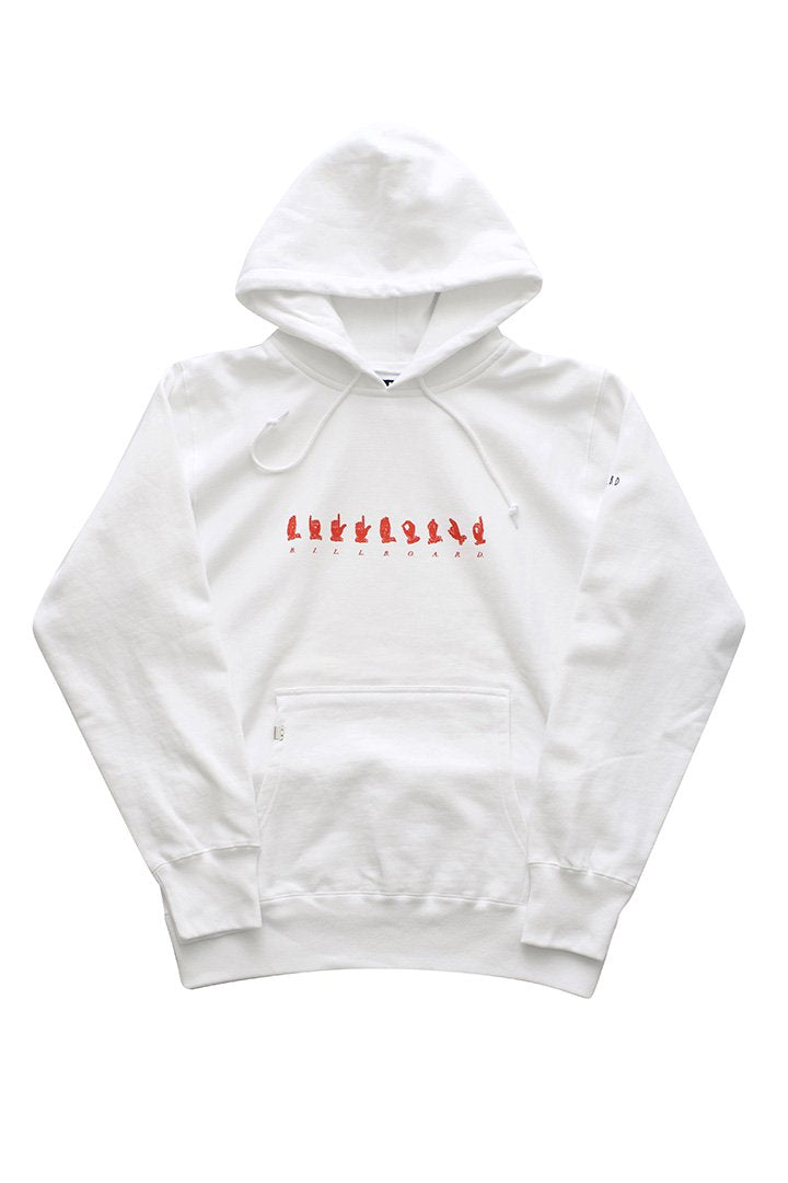 BILLBOARD - HOODED SWEAT "HAND SIGN LANGUAGE" - WHITE