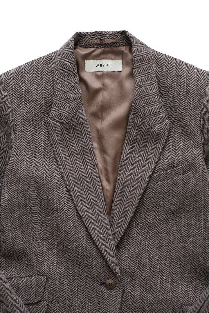 WRYHT - PEAKED LAPEL ARTISAN SACK JACKET - HERRINGBONE
