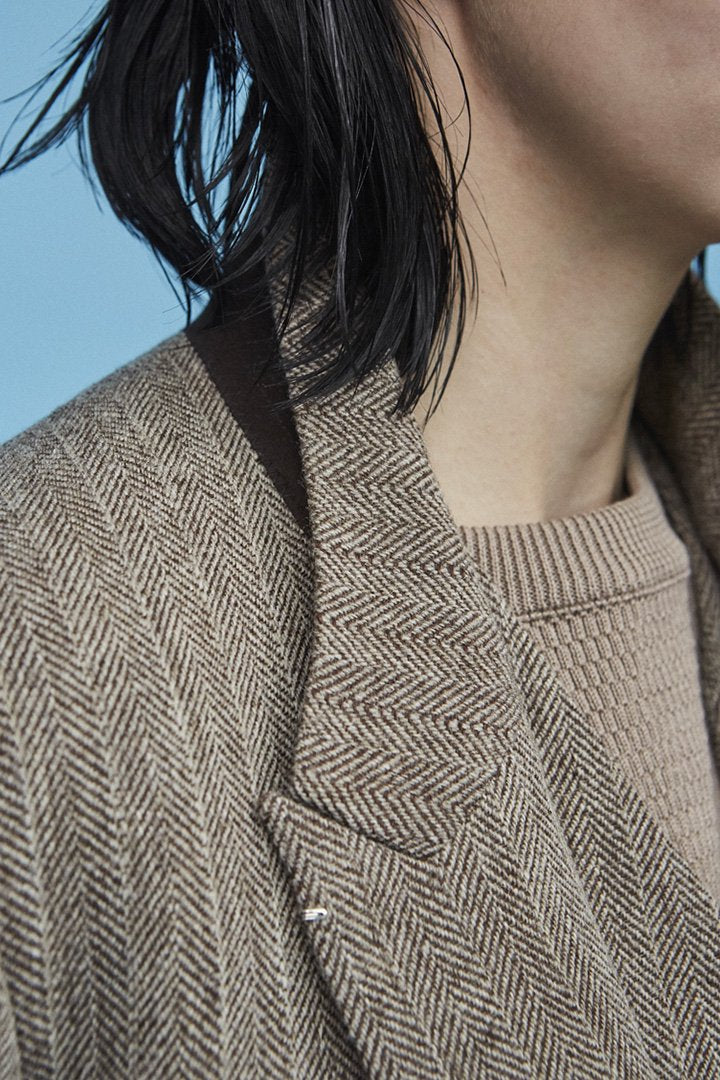 WRYHT - PEAKED LAPEL ARTISAN SACK JACKET - HERRINGBONE