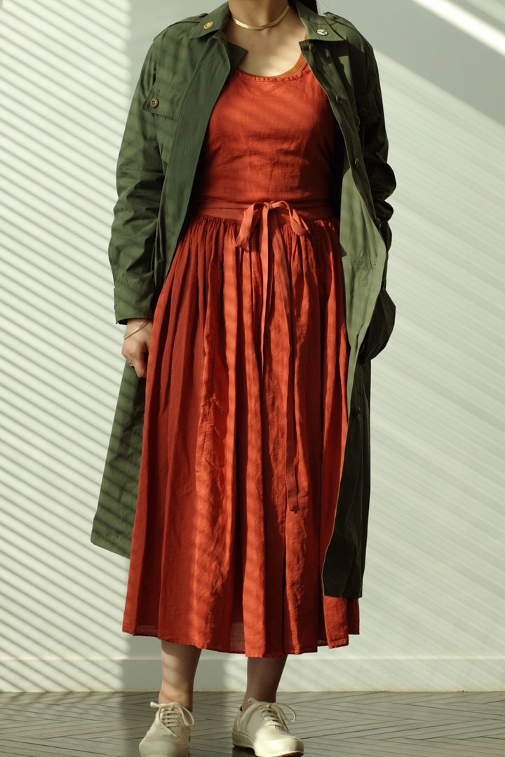 Nigel Cabourn woman - APRON DRESS - ORANGE