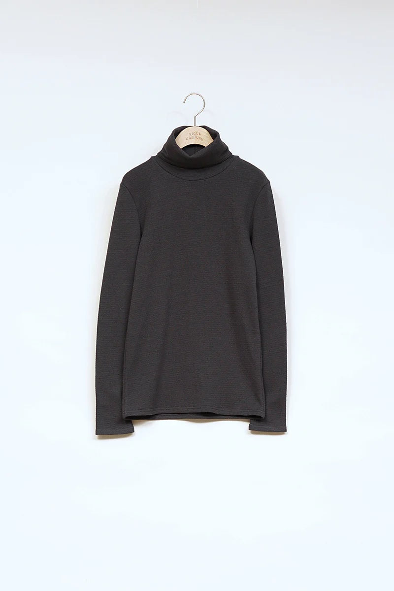 ◯ Nigel Cabourn woman - HIGH NECK LONG SLEEVE C/S - CHARCOAL GRAY