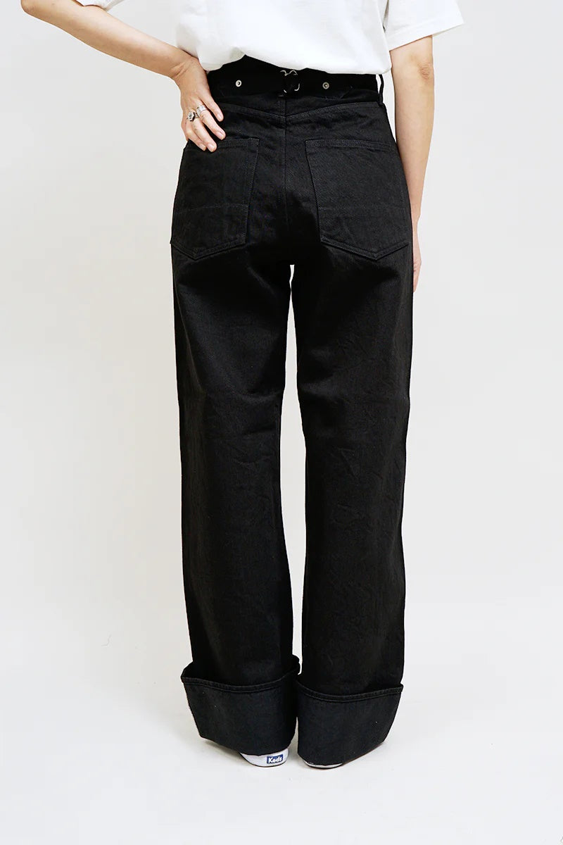 ◯ Nigel Cabourn woman - WIDE STRAIGHT 5PK PT DENIM - BLACK