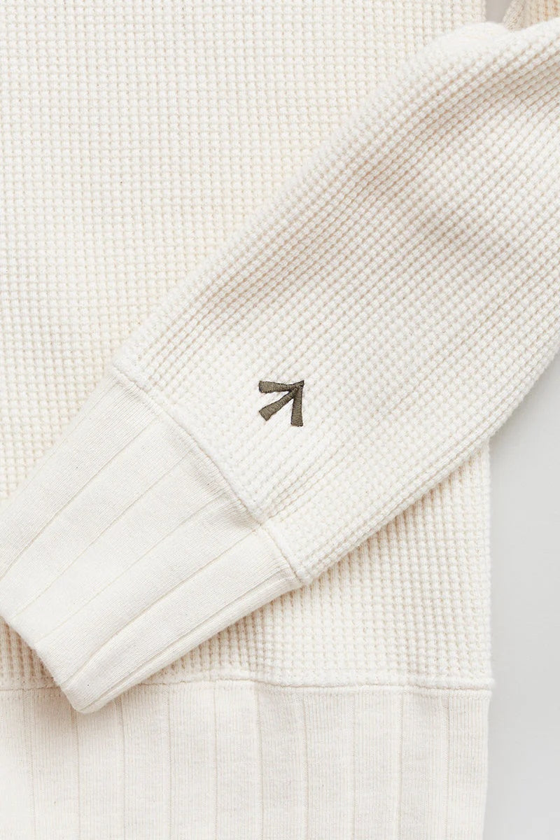 ◯ Nigel Cabourn woman - TURTLE NECK BIG WAFFLE - OFF WHITE