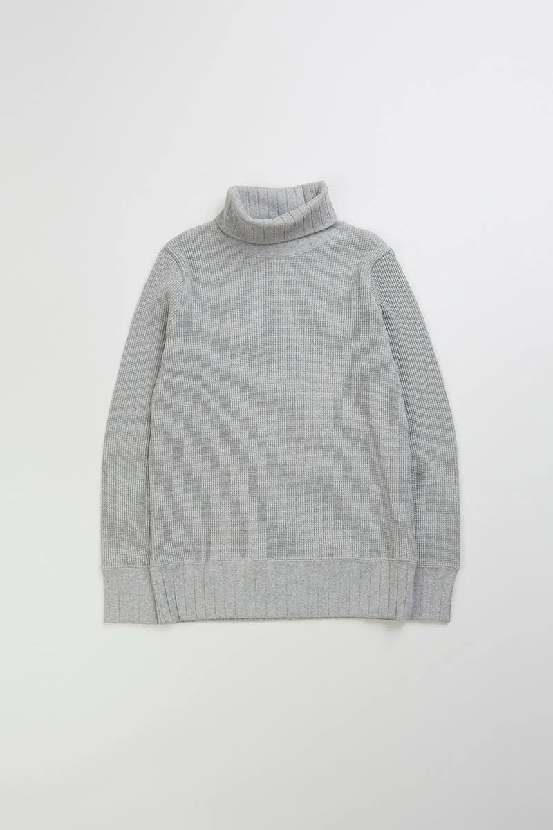 ◯ Nigel Cabourn woman - TURTLE NECK BIG WAFFLE - GREY