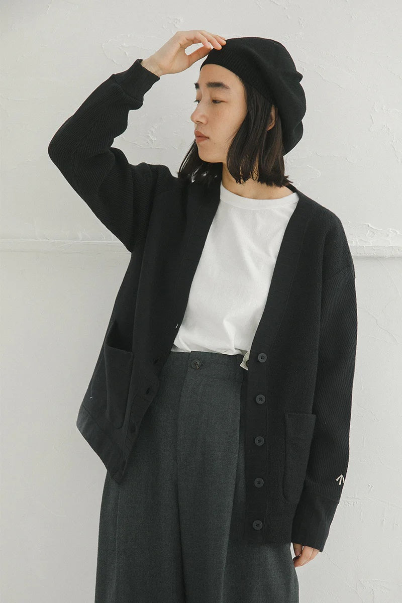 ◯ Nigel Cabourn woman - ARMY JERSEY MIX C/D - BLACK