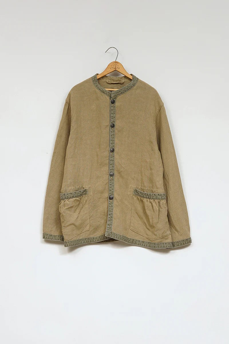 ◯ Nigel Cabourn - FRENCH WORK JK LINEN PIN OX - KHAKI