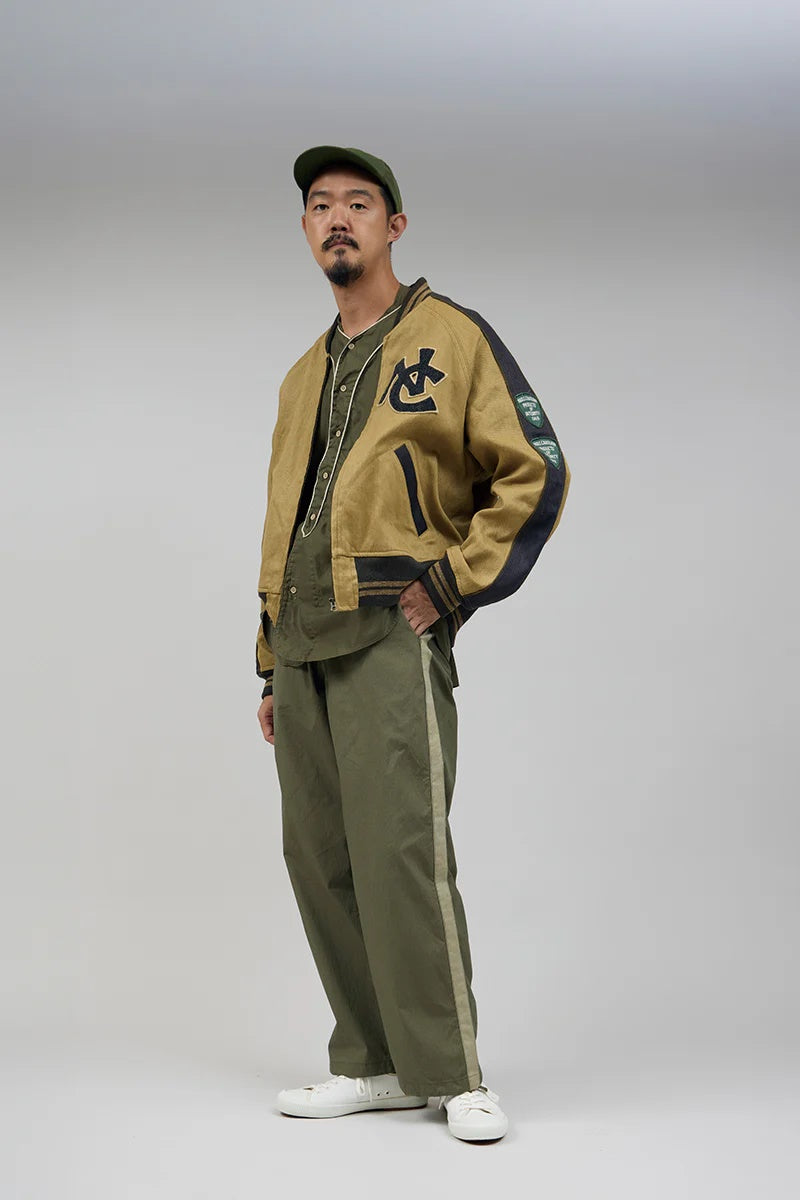 ◯ Nigel Cabourn - BASEBALL PANT C/N PIN OX - GREEN