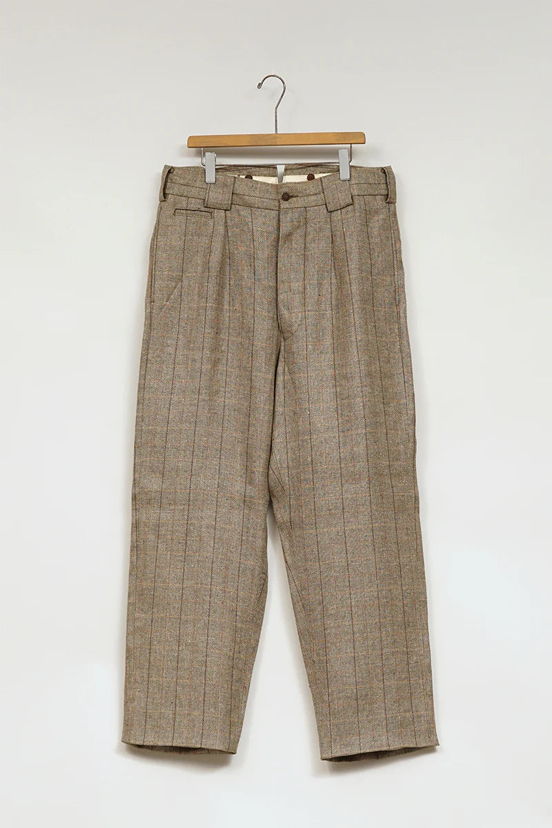◯ Nigel Cabourn - ENGINEER PANT HEMP LINEN CHECK - GREEN