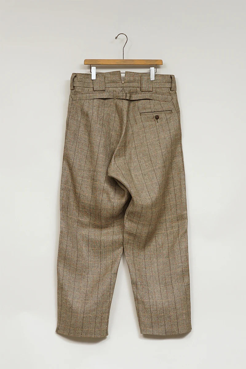 ◯ Nigel Cabourn - ENGINEER PANT HEMP LINEN CHECK - GREEN