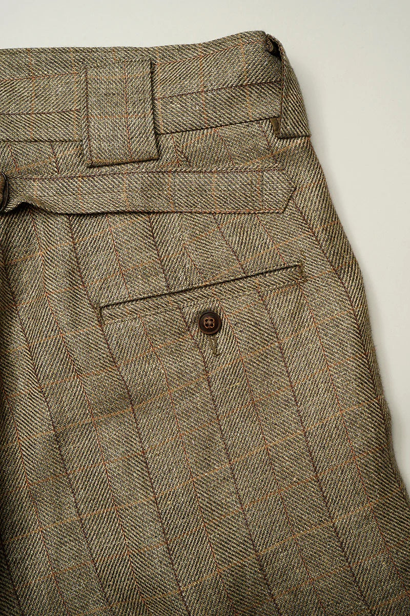 ◯ Nigel Cabourn - ENGINEER PANT HEMP LINEN CHECK - GREEN