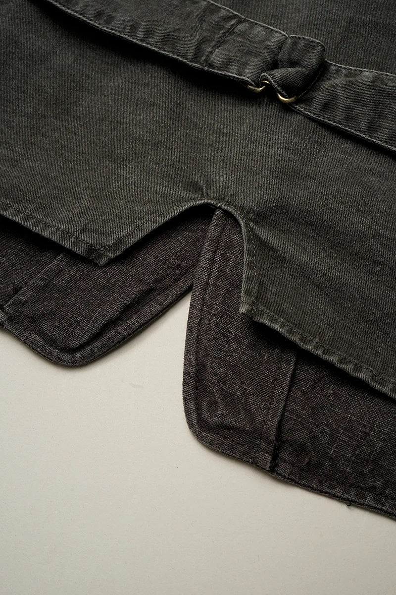 ◯ Nigel Cabourn - RAILROAD WAIST CO HEMP CANVAS - CHARCOAL  GRAY