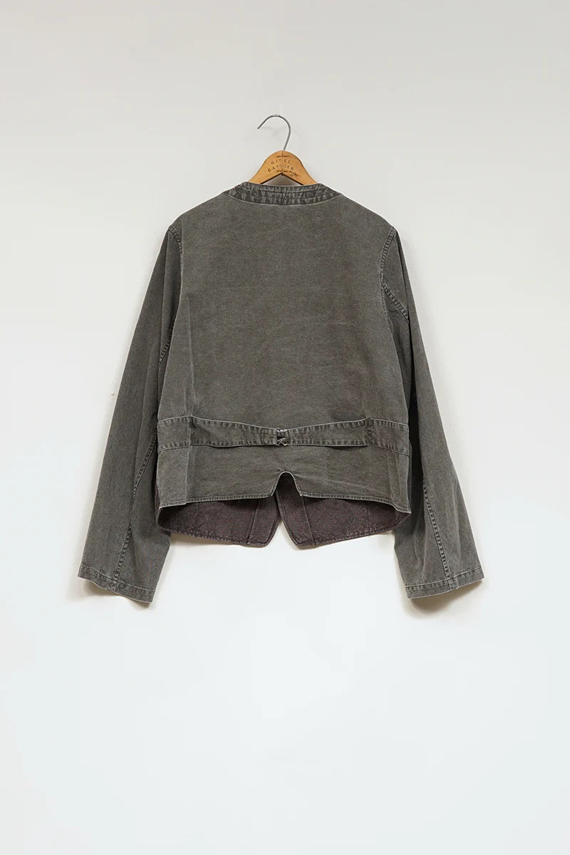 ◯ Nigel Cabourn - RAILROAD WAIST CO HEMP CANVAS - CHARCOAL  GRAY