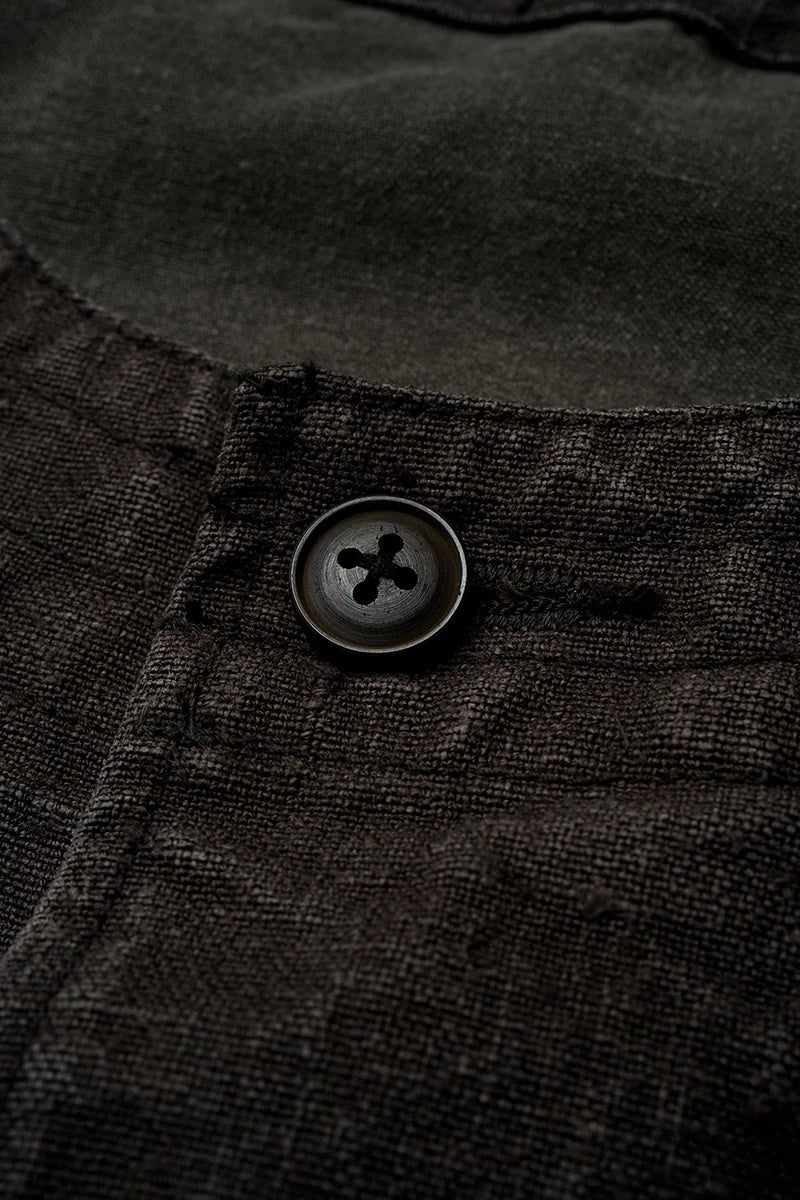 ◯ Nigel Cabourn - RAILROAD WAIST CO HEMP CANVAS - CHARCOAL  GRAY