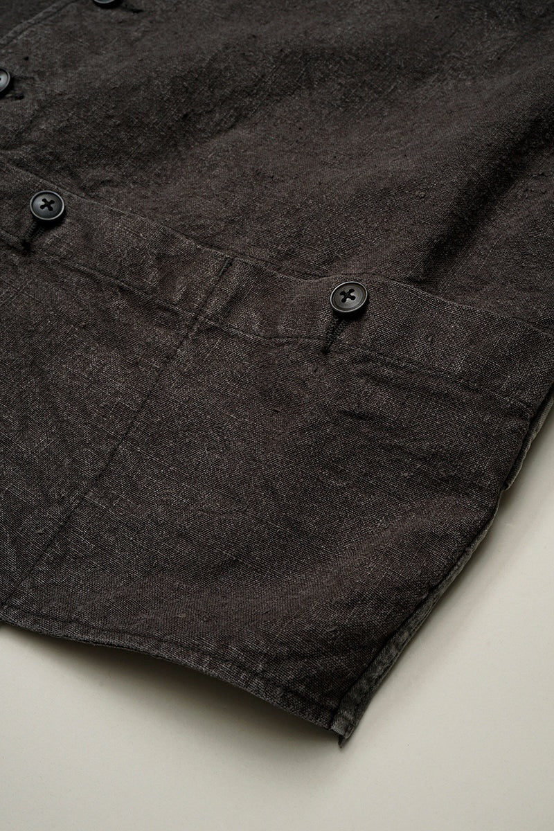 ◯ Nigel Cabourn - RAILROAD WAIST CO HEMP CANVAS - CHARCOAL  GRAY