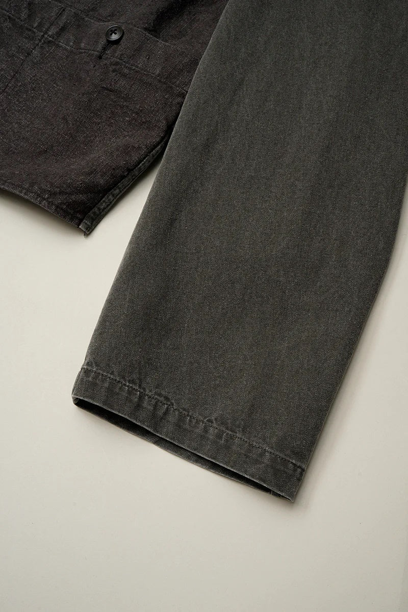 ◯ Nigel Cabourn - RAILROAD WAIST CO HEMP CANVAS - CHARCOAL  GRAY
