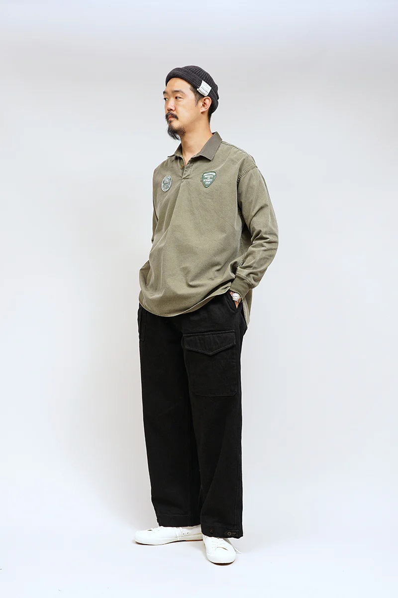 ◯ Nigel Cabourn - RUGGER SHIRT PIGMENT FADE - GREEN