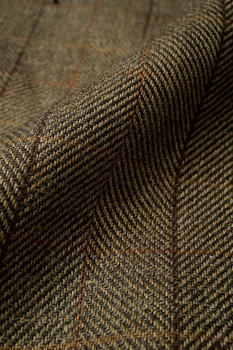 ◯ Nigel Cabourn - ENGINEER VEST HEMP LINEN CHECK - GREEN