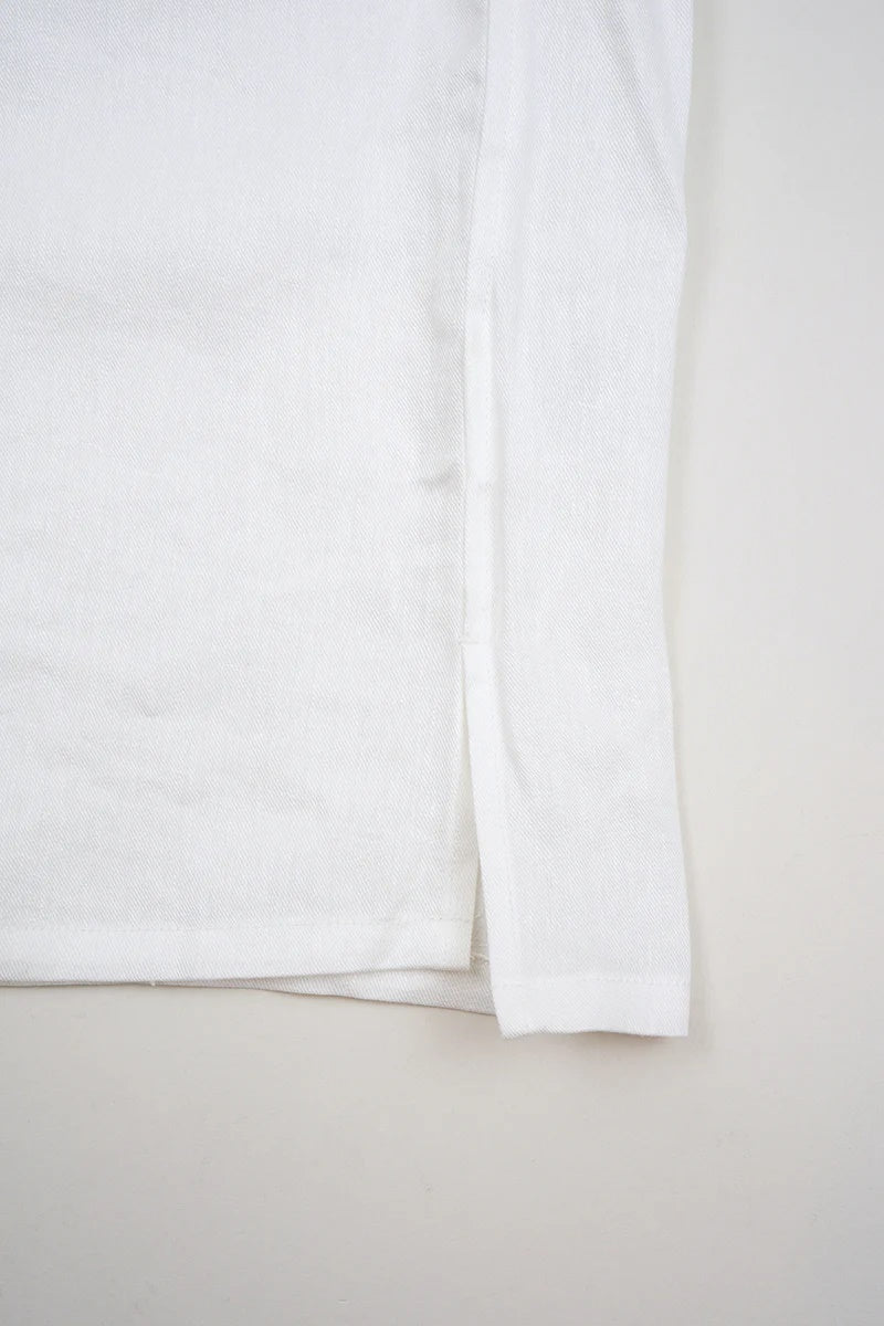 ◯ Nigel Cabourn - OPEN COLLAR SHIRT LINEN TWILL - OFF WHITE