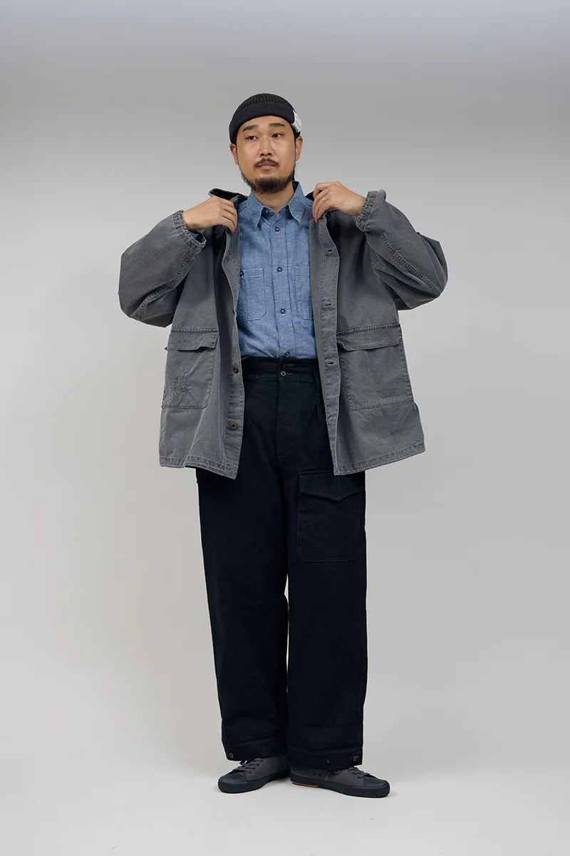 ◯ Nigel Cabourn - GUNNER JACKET PIGMENT FADE - CHARCOAL  GRAY