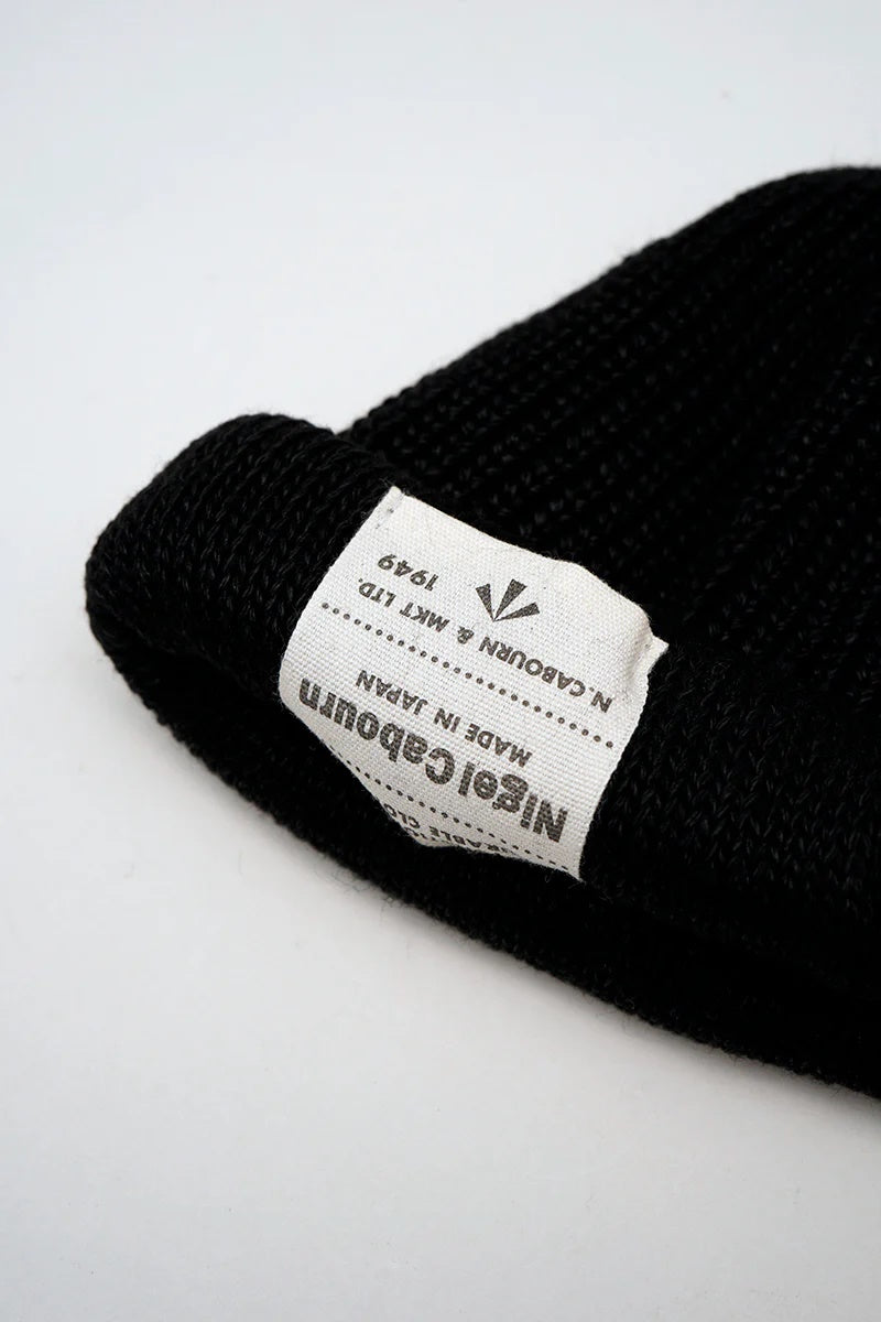 ◯ Nigel Cabourn - BEANIE LINEN SUL - BLACK