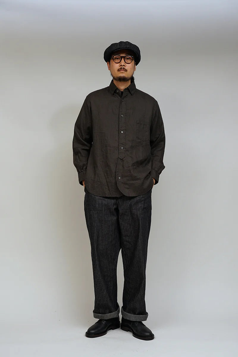 ◯ Nigel Cabourn - BRITISH OFFICERS SH TYPE2 HEMP - CHARCOAL  GRAY