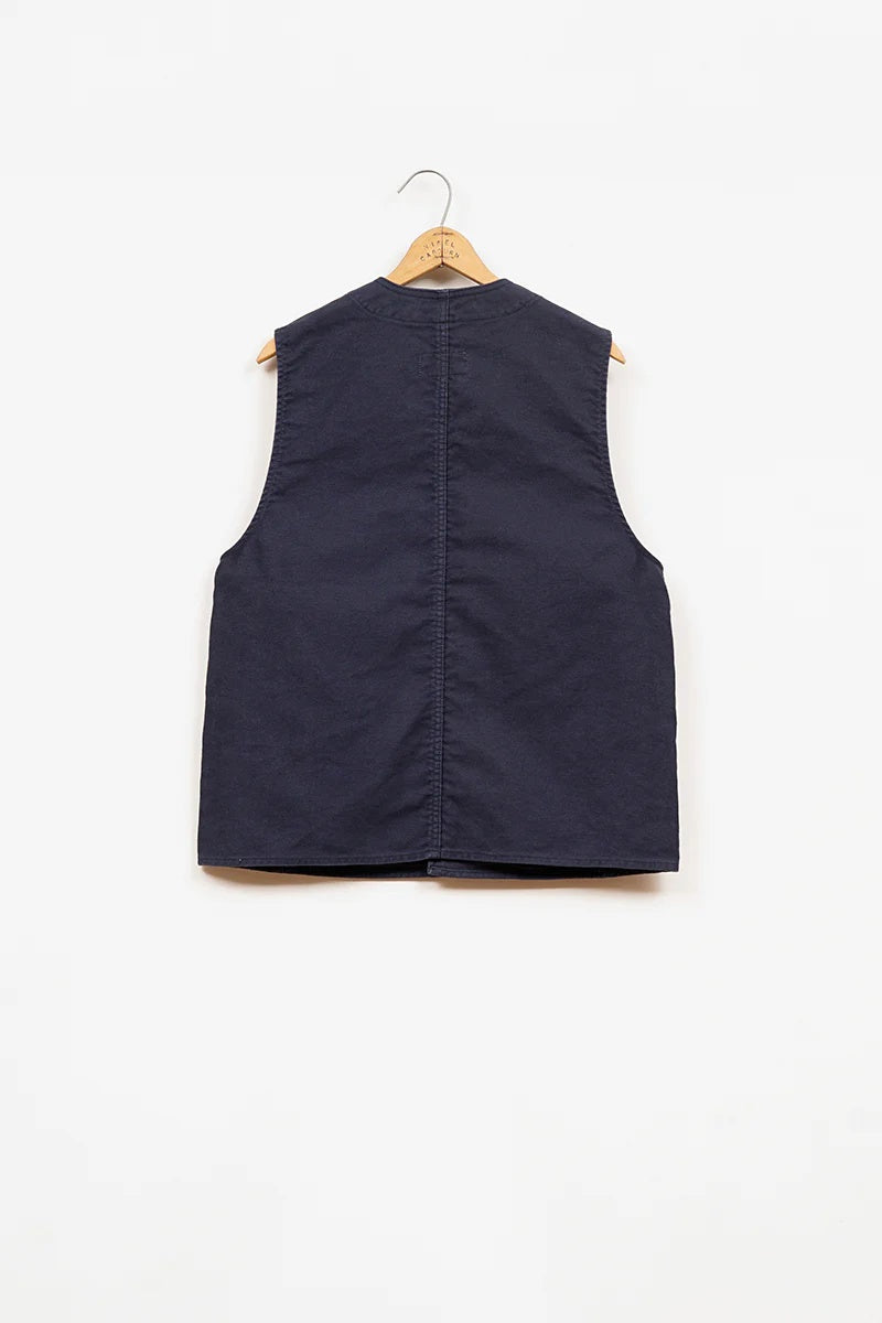 ◯ Nigel Cabourn - V01-M WORK VEST MOLESKIN - DARK NAVY