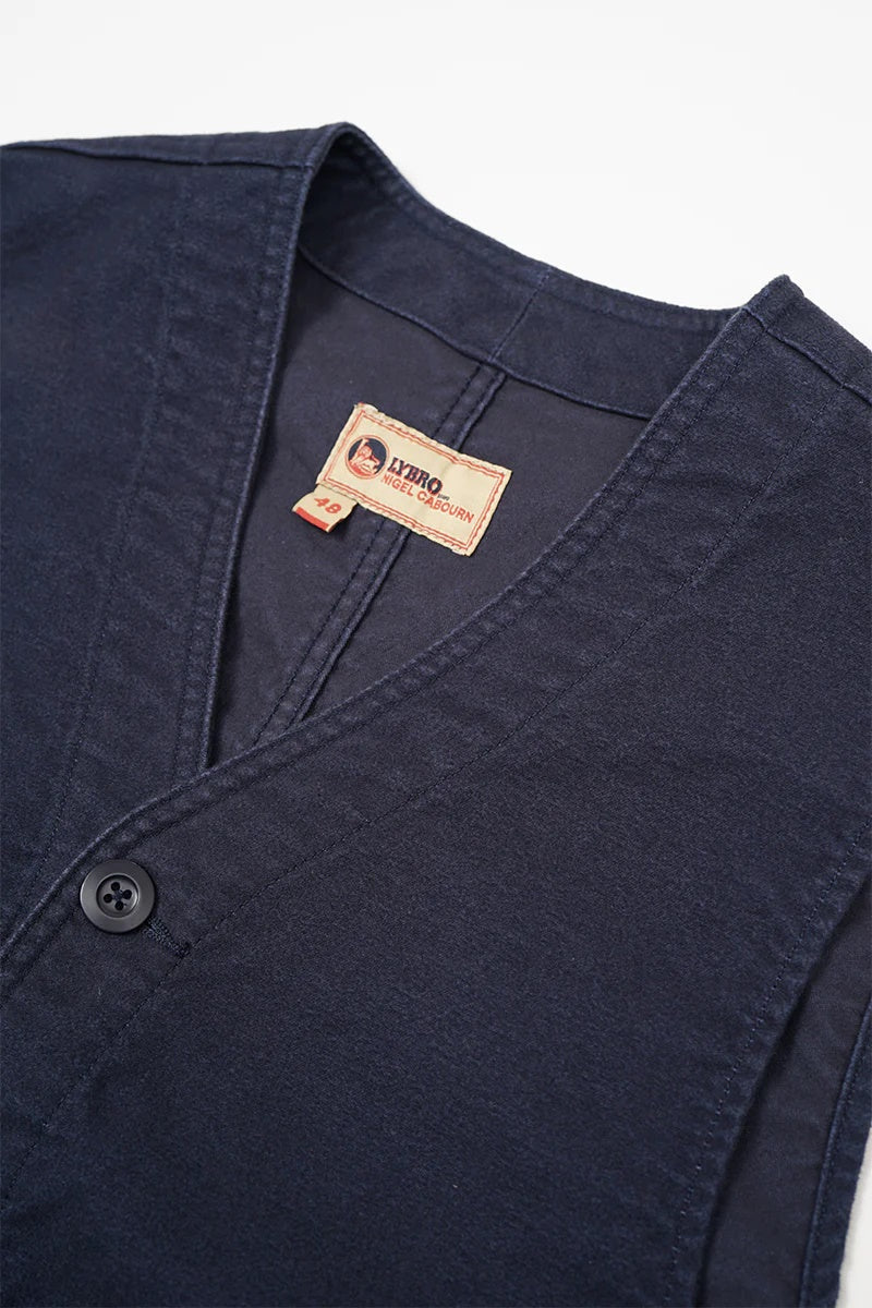 ◯ Nigel Cabourn - V01-M WORK VEST MOLESKIN - DARK NAVY