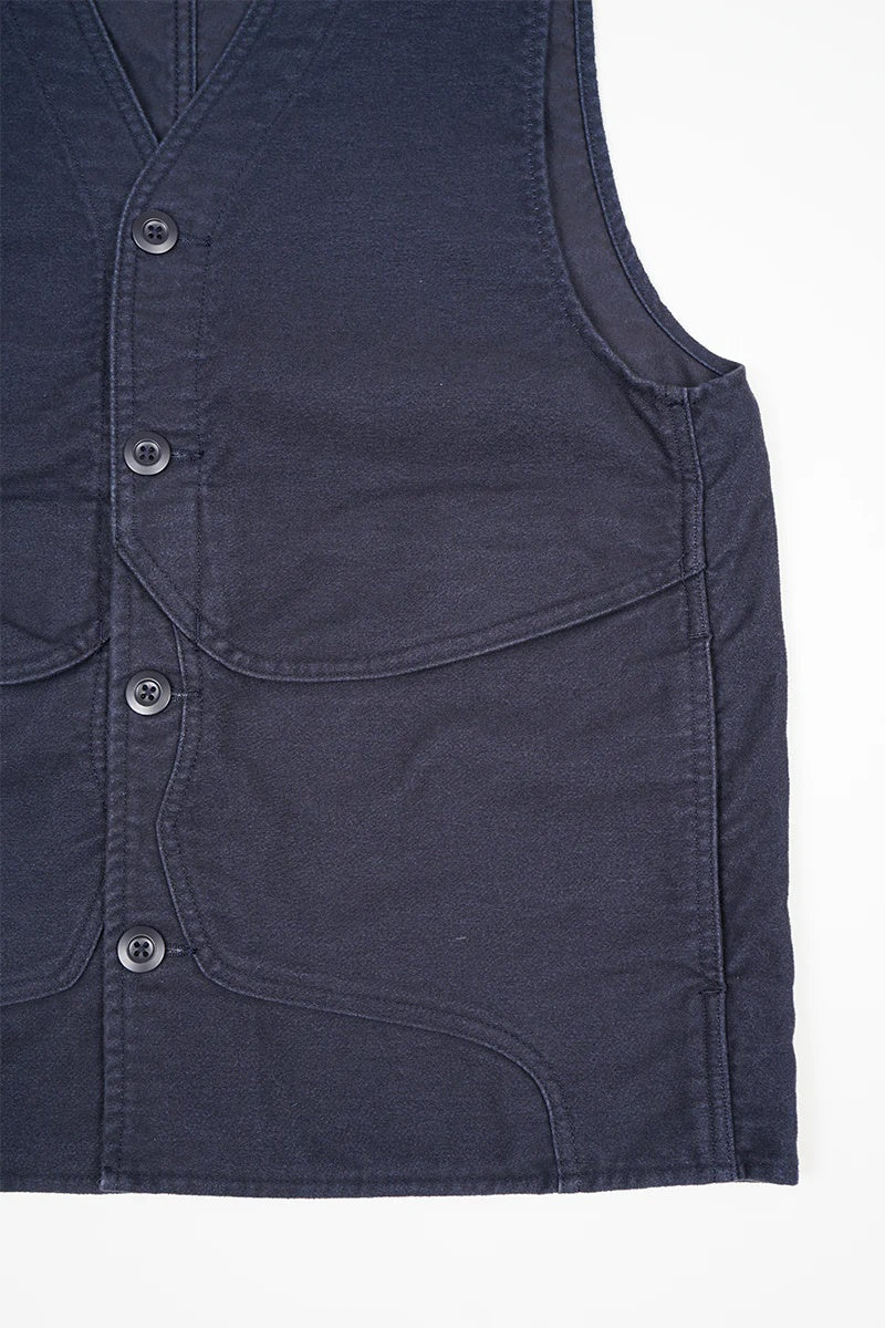 ◯ Nigel Cabourn - V01-M WORK VEST MOLESKIN - DARK NAVY