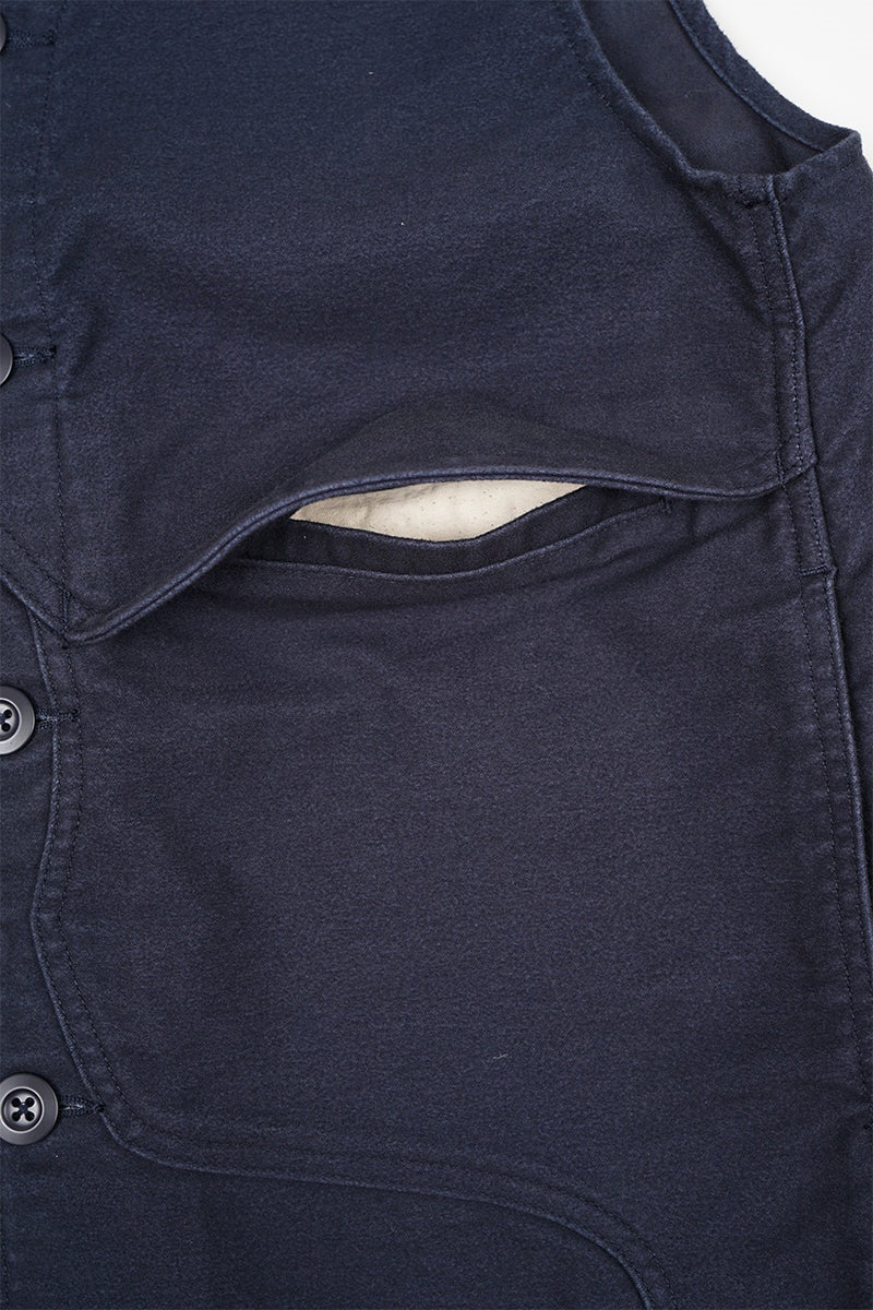 ◯ Nigel Cabourn - V01-M WORK VEST MOLESKIN - DARK NAVY