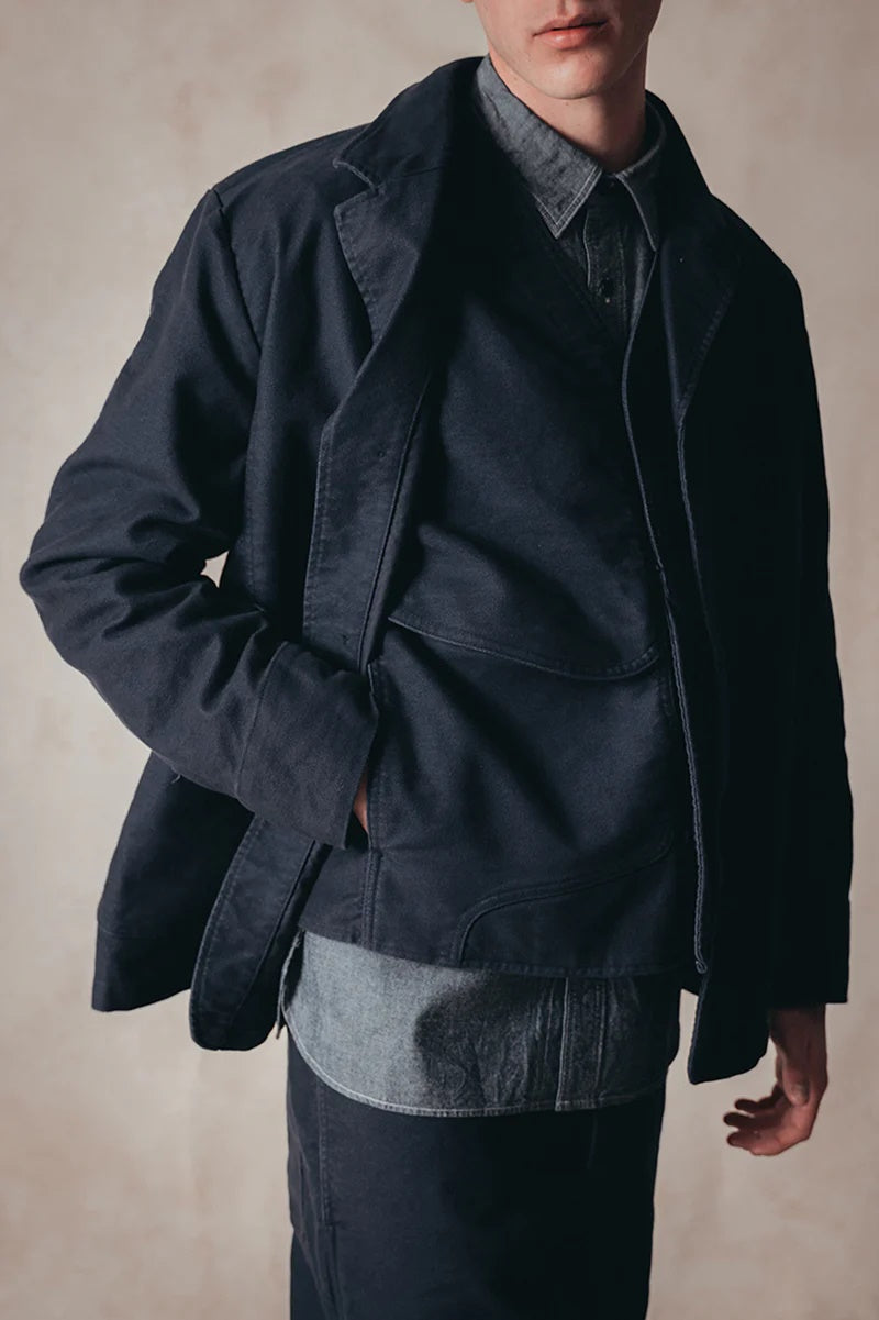 ◯ Nigel Cabourn - V01-M WORK VEST MOLESKIN - DARK NAVY