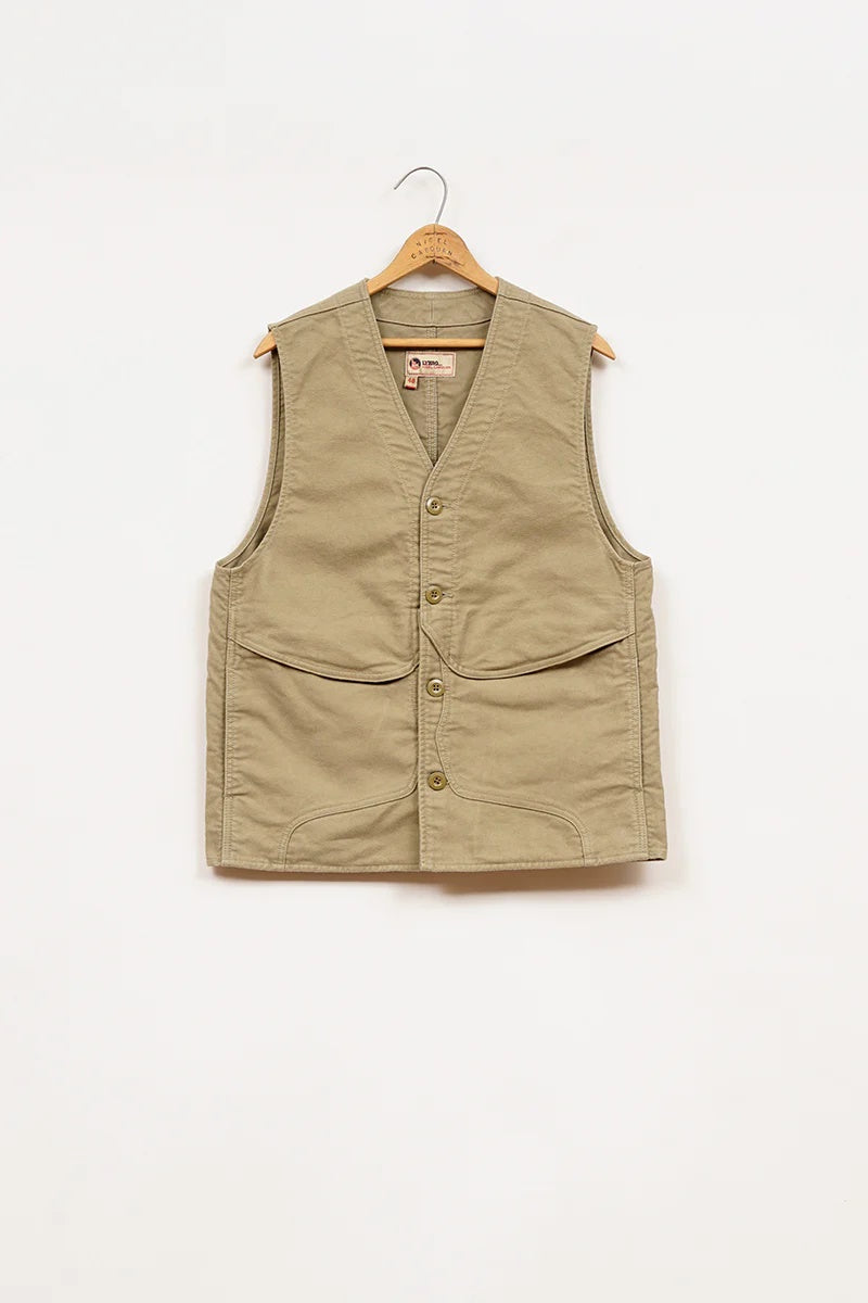 ◯ Nigel Cabourn - V01-M WORK VEST MOLESKIN - GREEN