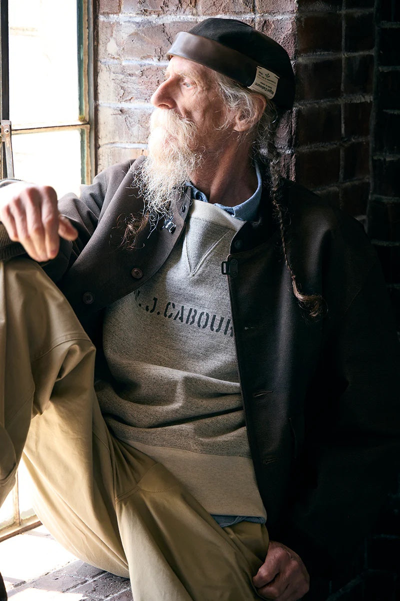 ◯ Nigel Cabourn - ROLL CAP ULTRA SUEDE CAMO - DARK BROWN