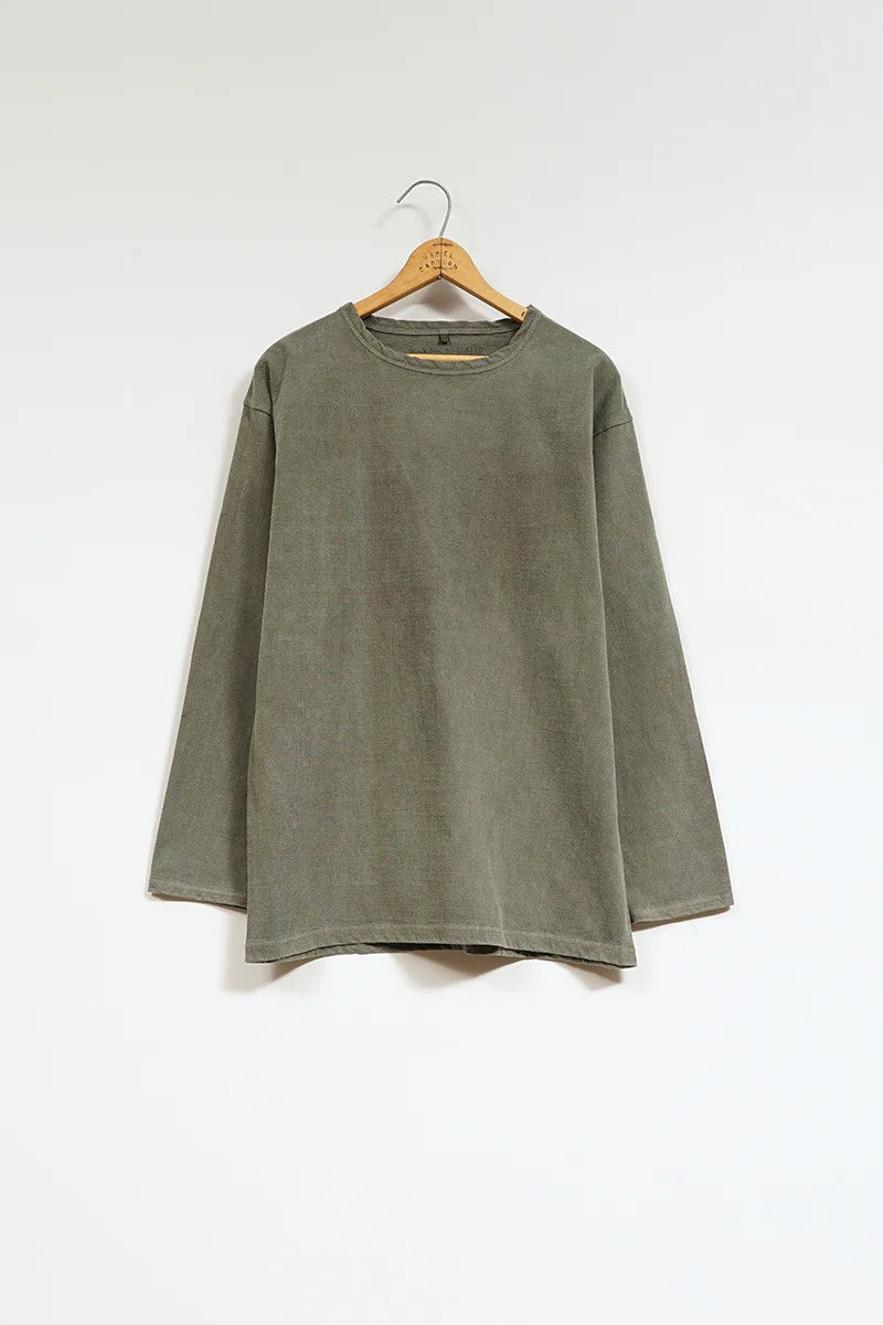 ◯ Nigel Cabourn - 7.8oz 40s USMC L/S PIGMENT - GREEN