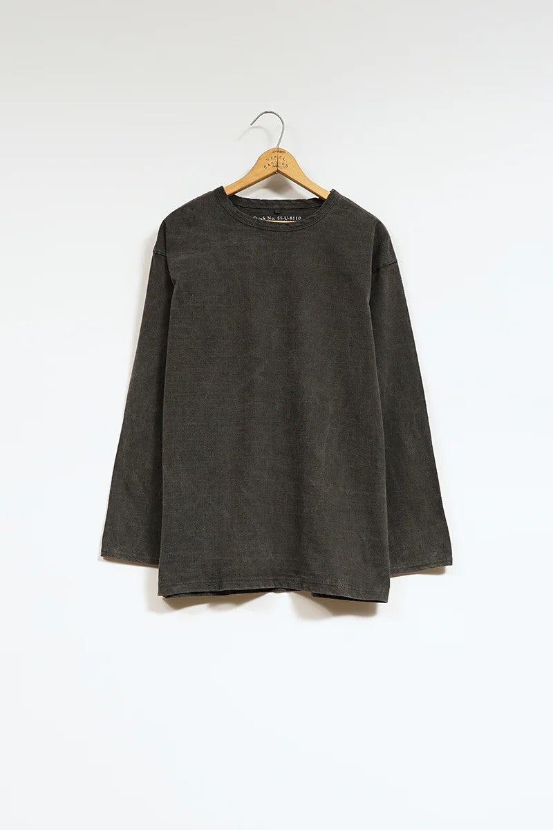 ◯ Nigel Cabourn - 7.8oz 40s USMC L/S PIGMENT - BLACK