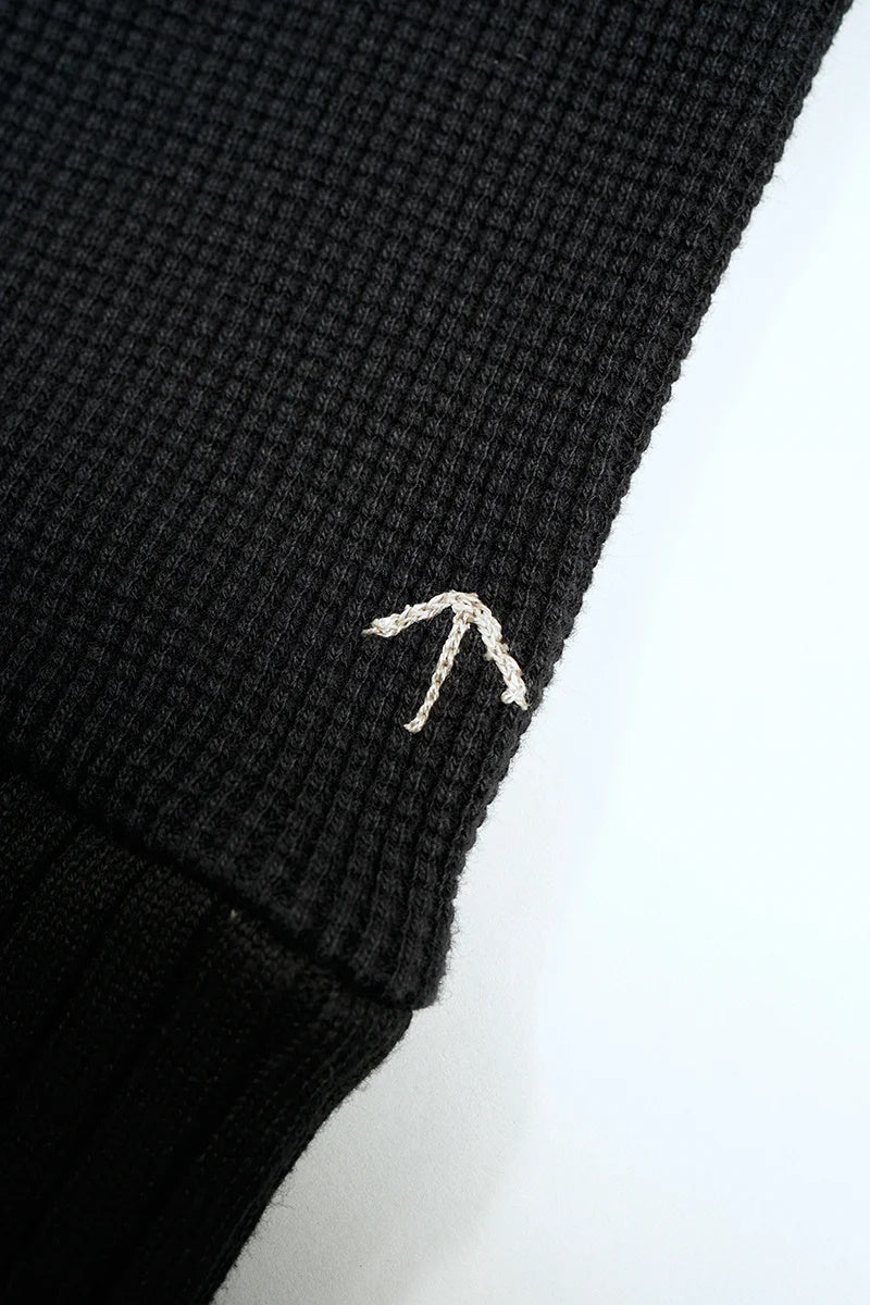 ◯ Nigel Cabourn - TURTLE NECK WAFFLE - BLACK