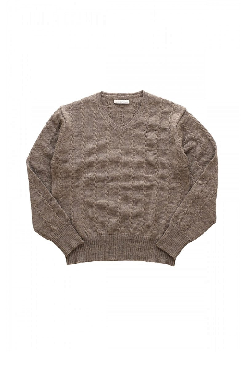 OLD JOE - TWEEDY YARN TENNIS SWEATER - TAUPE