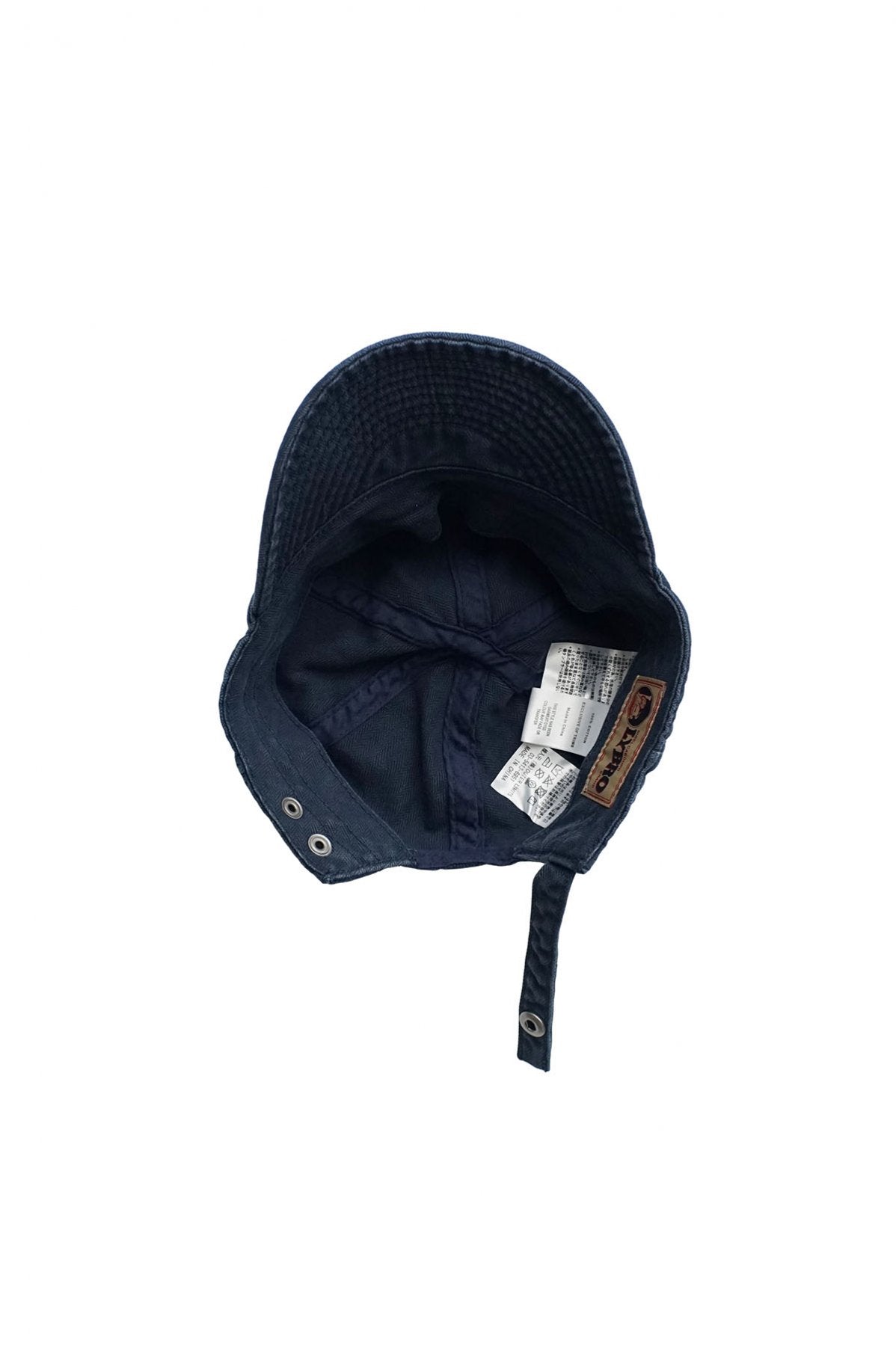 NIGEL CABOURN - LYBRO MECHANICS CAP - GARMENT DYE COTTON HERINGBONE - NAVY