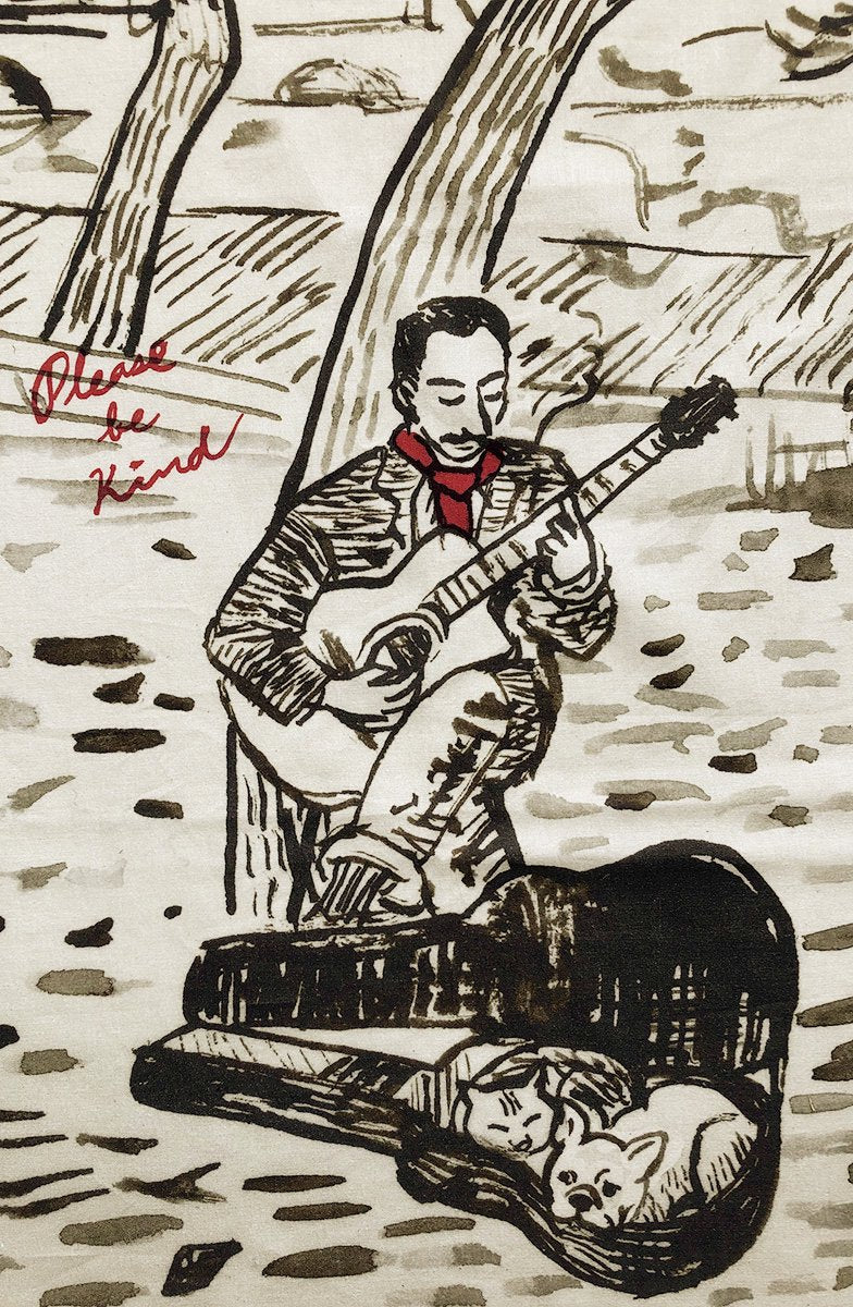 Porter Classic - COTTON SCARF PARIS GUITAR - MULTI