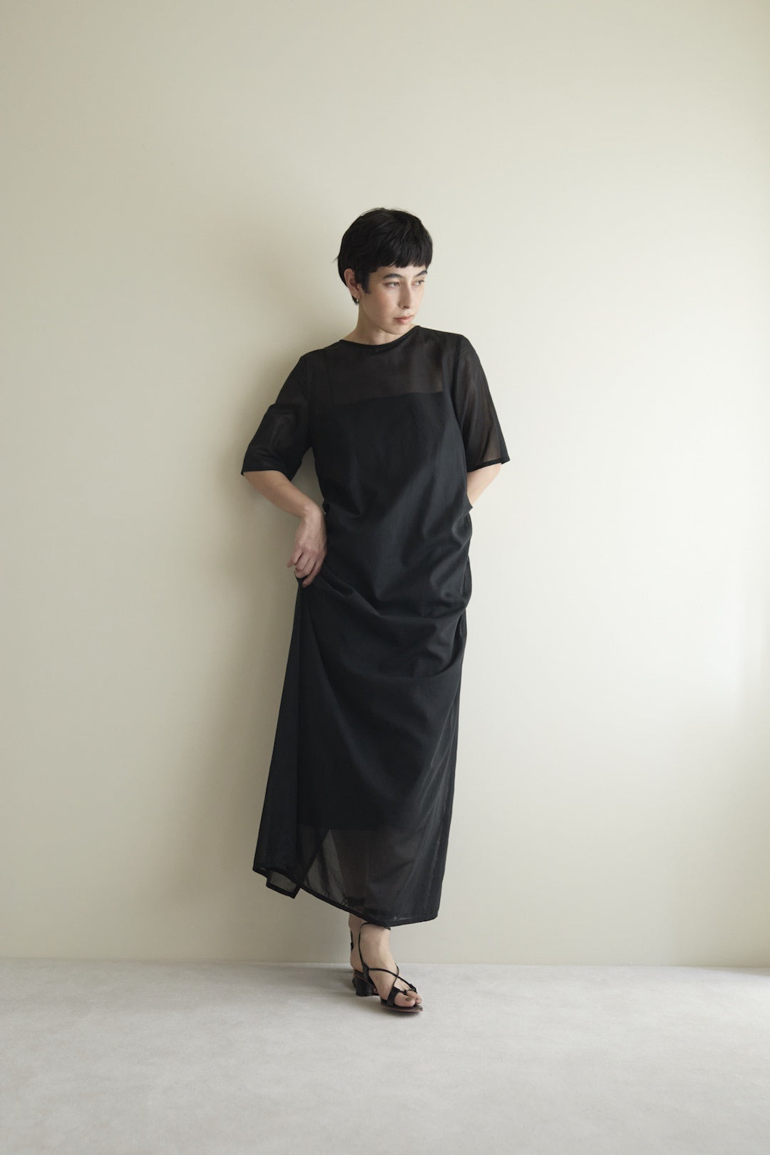 humoresque - sheer dress - black