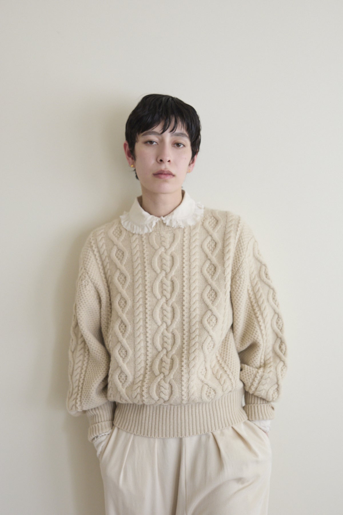 humoresque - cashmere Aran pullover - natural