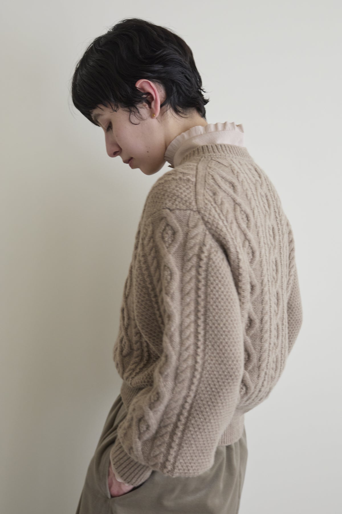 humoresque - cashmere Aran pullover - mocha