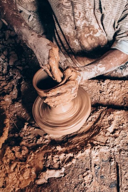 MOROCCO - TAMEGROUTE POTTERY COMPOTE DISH (M) - H/Green