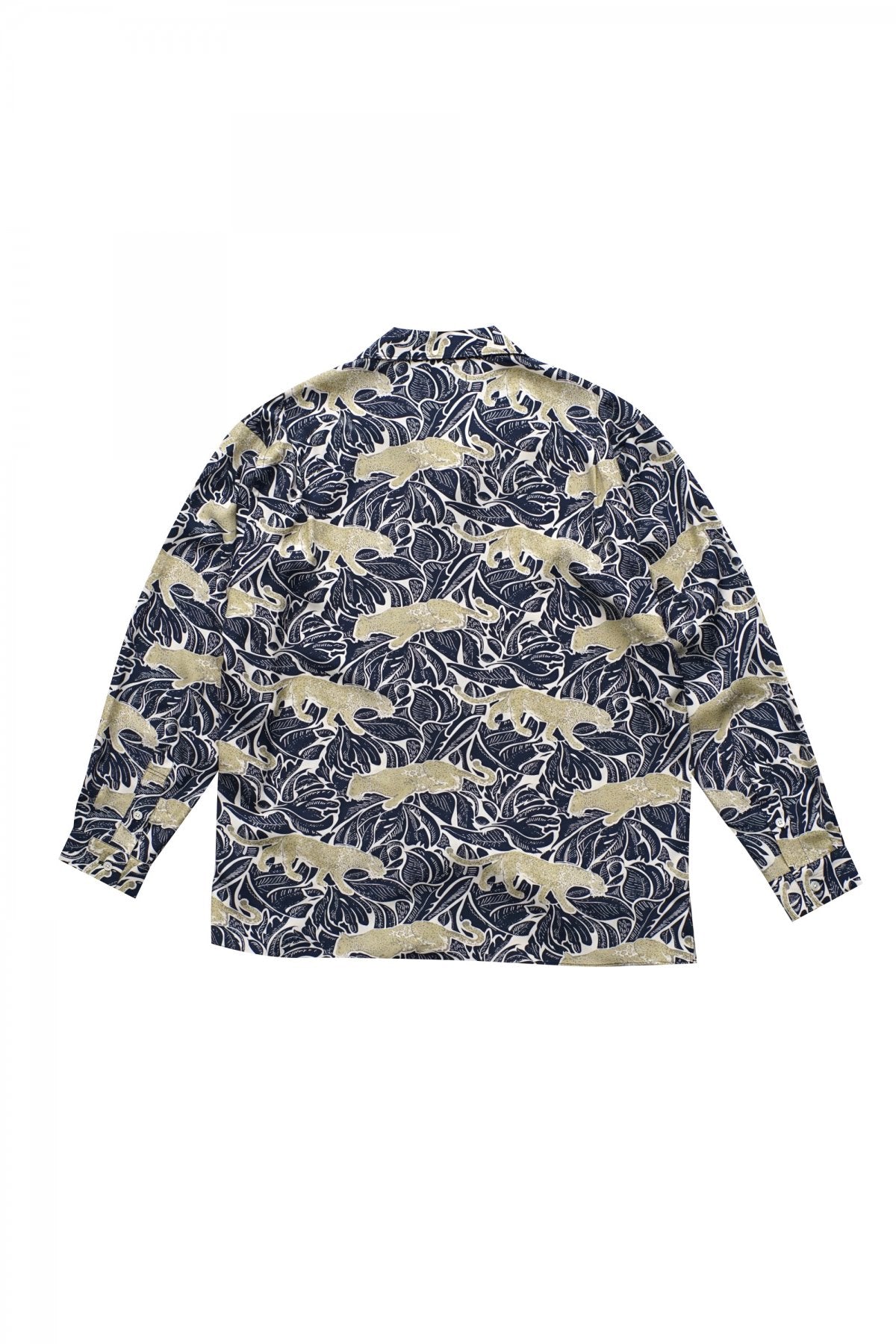 OLD JOE - ORIGINAL PRINTED OPEN COLLAR SHIRTS(LONG SLEEVE) - PANTHER COBALT