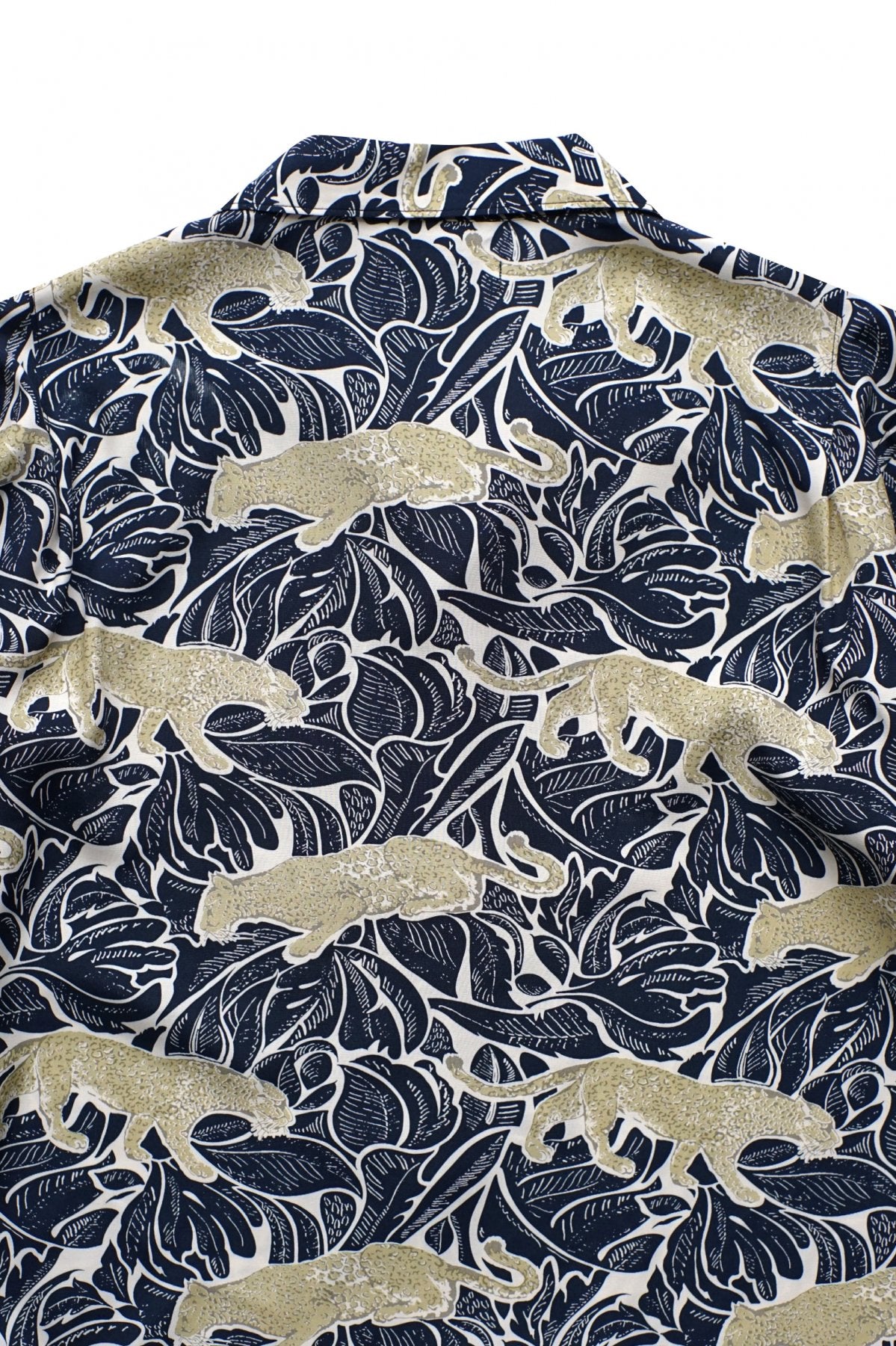 OLD JOE - ORIGINAL PRINTED OPEN COLLAR SHIRTS(LONG SLEEVE) - PANTHER COBALT