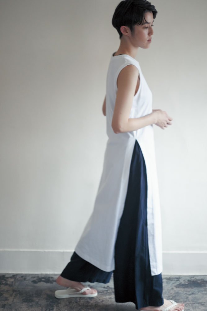 humoresque - LONG SLIT DRESS - WHITE